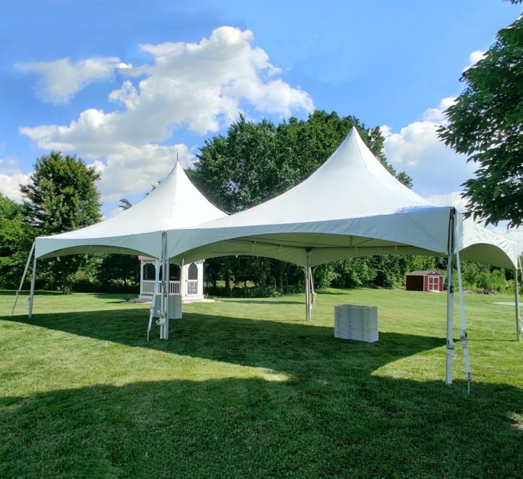 20’ x 40’ High Peak Tent Package (White Chairs)